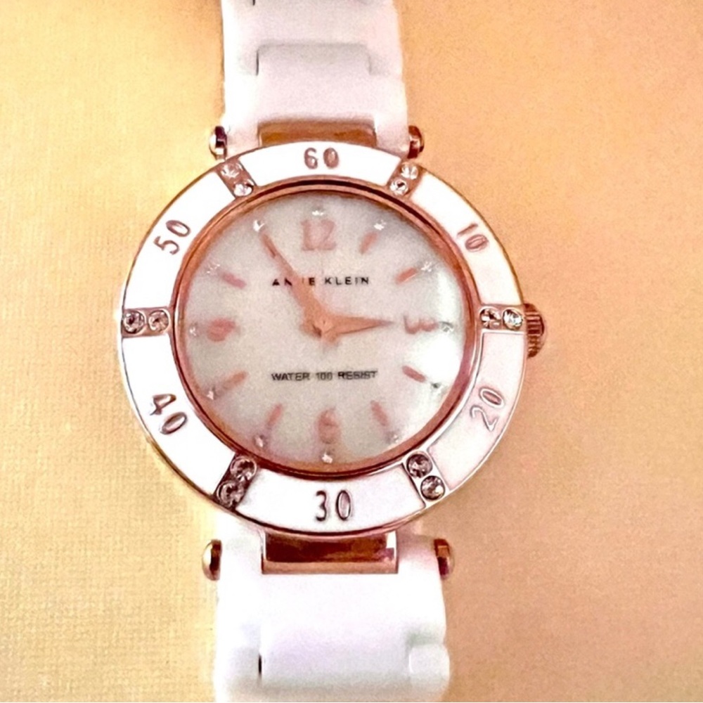 Anne Klein Womens Rosegold-tone White Watch